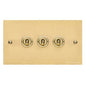 Bauhaus Range Polished Brass Switches & Sockets, BH1 - 3 Gang Toggle Switch by Heritage Brass By M-Marcus