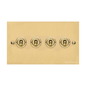 Bauhaus Range Polished Brass Switches & Sockets, BH1 - 4 Gang Toggle Switch by Heritage Brass By M-Marcus