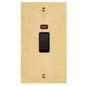 Bauhaus Range Polished Brass Switches & Sockets, BH1 - 45A DP Cooker Switch with Neon (tall plate) by Heritage Brass By M-Marcus