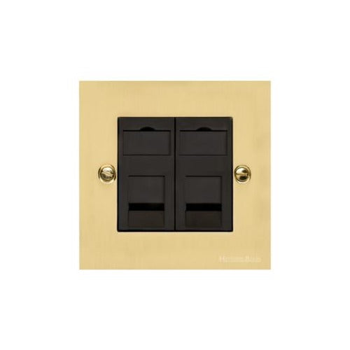 Bauhaus Range Polished Brass Switches & Sockets, BH1 - 2 Gang Secondary Line Socket by Heritage Brass By M-Marcus