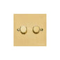 Bauhaus Range Polished Brass Switches & Sockets, BH1 - 2 Gang Dimmer 400 watts (Compatible with halogen/ incandescent bulbs) by Heritage Brass By M-Marcus