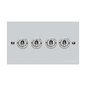 Bauhaus Range Polished Chrome Switches & Sockets, BH2 - 4 Gang Toggle Switch by Heritage Brass By M-Marcus
