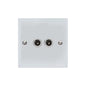 Bauhaus Range Polished Chrome Switches & Sockets, BH2 - 2 Gang TV Coaxial Socket by Heritage Brass By M-Marcus