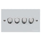 Bauhaus Range Polished Chrome Switches & Sockets, BH2 - 4 Gang TED Dimmer (Compatible with LED Lamps) by Heritage Brass By M-Marcus