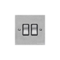 Bauhaus Range Satin Chrome Switches & Sockets, BH3 - 2 Gang Rocker Switch by Heritage Brass By M-Marcus
