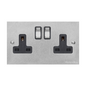 Bauhaus Range Satin Chrome Switches & Sockets, BH3 - Double Socket (13 Amp) by Heritage Brass By M-Marcus