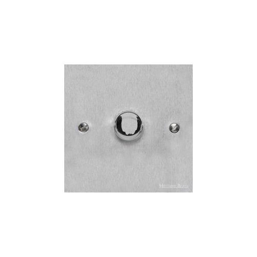 Bauhaus Range Satin Chrome Switches & Sockets, BH3 - 1 Gang TED Dimmer (Compatible with LED Lamps) by Heritage Brass By M-Marcus