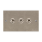 Bauhaus Range Satin Nickel Switches & Sockets, BH5 - 3 Gang Toggle Switch by Heritage Brass By M-Marcus