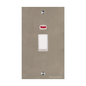 Bauhaus Range Satin Nickel Switches & Sockets, BH5 - 45A DP Cooker Switch with Neon (tall plate) by Heritage Brass By M-Marcus