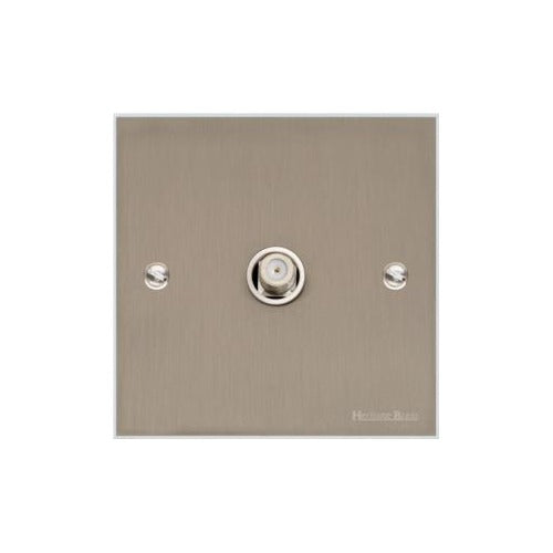Bauhaus Range Satin Nickel Switches & Sockets, BH5 - Shaver Socket Output Voltage 110/240V by Heritage Brass By M-Marcus