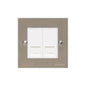 Bauhaus Range Satin Nickel Switches & Sockets, BH5 - 2 Gang Master Line Socket by Heritage Brass By M-Marcus
