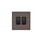 Bauhaus Range Matt Bronze Switches & Sockets, BH9 - 2 Gang Rocker Switch by Heritage Brass By M-Marcus