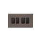 Bauhaus Range Matt Bronze Switches & Sockets, BH9 - 4 Gang Rocker Switch by Heritage Brass By M-Marcus