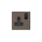 Bauhaus Range Matt Bronze Switches & Sockets, BH9 - Single Socket (13 Amp) by Heritage Brass By M-Marcus