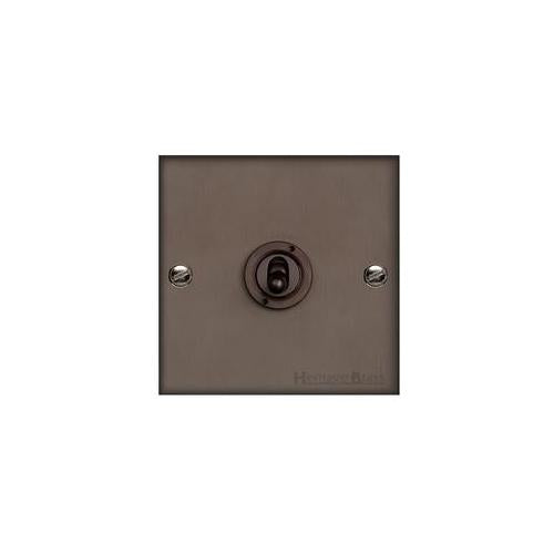 Bauhaus Range Matt Bronze Switches & Sockets, BH9 - 1 Gang Intermediate Toggle Switch by Heritage Brass By M-Marcus