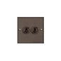 Bauhaus Range Matt Bronze Switches & Sockets, BH9 - 2 Gang Toggle Switch by Heritage Brass By M-Marcus