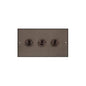 Bauhaus Range Matt Bronze Switches & Sockets, BH9 - 3 Gang Toggle Switch by Heritage Brass By M-Marcus