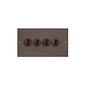 Bauhaus Range Matt Bronze Switches & Sockets, BH9 - 4 Gang Toggle Switch by Heritage Brass By M-Marcus