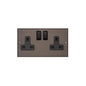 Bauhaus Range Matt Bronze Switches & Sockets, BH9 - Double Socket (13 Amp) by Heritage Brass By M-Marcus