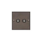 Bauhaus Range Matt Bronze Switches & Sockets, BH9 - 2 Gang TV Coaxial Socket by Heritage Brass By M-Marcus