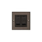 Bauhaus Range Matt Bronze Switches & Sockets, BH9 - 2 Gang Secondary Line Socket by Heritage Brass By M-Marcus