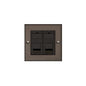 Bauhaus Range Matt Bronze Switches & Sockets, BH9 - 2 Gang RJ45 by Heritage Brass By M-Marcus