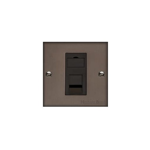 Bauhaus Range Matt Bronze Switches & Sockets, BH9 - 1 Gang CAT6 by Heritage Brass By M-Marcus