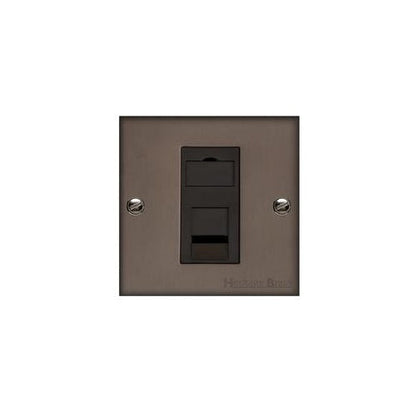 Bauhaus Range Matt Bronze Switches & Sockets, BH9 - 1 Gang CAT6 by Heritage Brass By M-Marcus