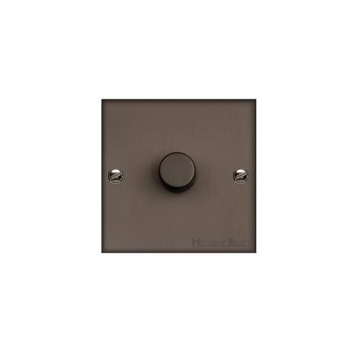Bauhaus Range Matt Bronze Switches & Sockets, BH9 - 1 Gang Dimmer 400 watts (Compatible with halogen/ incandescent bulbs) by Heritage Brass By M-Marcus