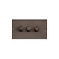Bauhaus Range Matt Bronze Switches & Sockets, BH9 - 3 Gang Dimmer 250 watts (Compatible with halogen/ incandescent bulbs) by Heritage Brass By M-Marcus