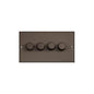 Bauhaus Range Matt Bronze Switches & Sockets, BH9 - 4 Gang Dimmer 400 watts(Compatible with halogen/ incandescent bulbs) by Heritage Brass By M-Marcus