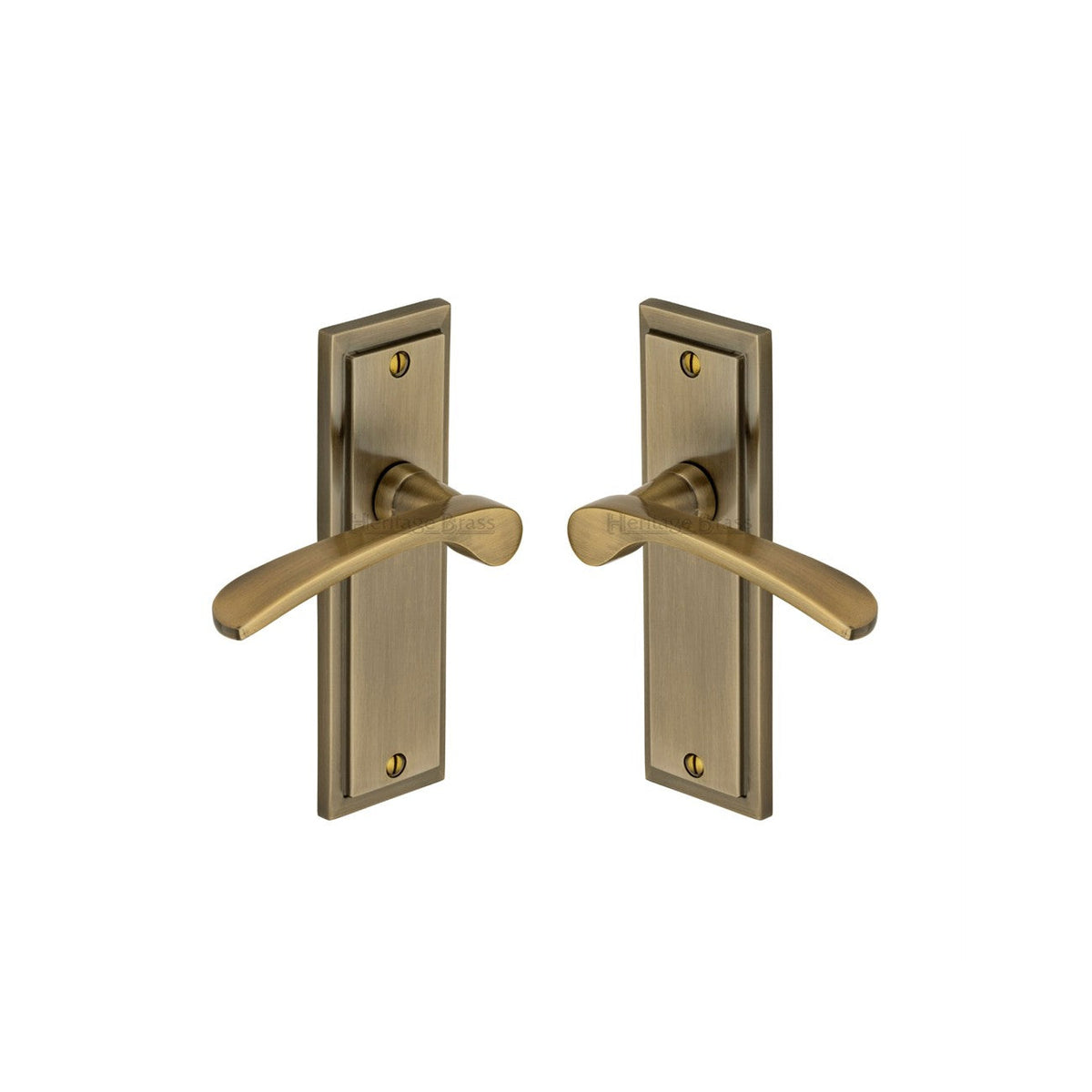 Boston Door Handle on Plate by M Marcus - Heritage Brass