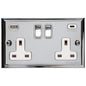 Elite Stepped Plate Range Polished Chrome Switches & Sockets, S02 - 2G 13A Socket with USB-A+C by Heritage Brass By M-Marcus