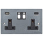 Elite Flat Plate Range Satin Chrome Switches & Sockets, T03 - 2G 13A Socket with USB-A+C by Heritage Brass By M-Marcus