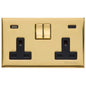 Winchester Range Polished Brass Switches & Sockets, W01 - 2G 13A Socket with USB-A+C by Heritage Brass By M-Marcus