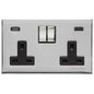 Winchester Range Polished Chrome Switches & Sockets, W02 - 2G 13A Socket with USB-A+C by Heritage Brass By M-Marcus