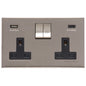 Winchester Range Satin Nickel Switches & Sockets, W05 - 2G 13A Socket with USB-A+C by Heritage Brass By M-Marcus
