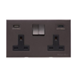 Winchester Range Matt Bronze Switches & Sockets, W09 - 2G 13A Socket with USB-A+C by Heritage Brass By M-Marcus