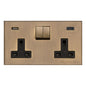 Winchester Range Antique Brass Switches & Sockets, W91 - 2G 13A Socket with USB-A+C by Heritage Brass By M-Marcus