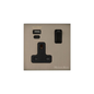 Windsor Range Aged Pewter Switches & Sockets, WAP - 1G 13A Socket with USB-A+C by Heritage Brass By M-Marcus