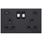 Windsor Range Jet Black (Project Finish) 2G 13A Socket with USB-A+C