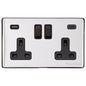 Vintage Range Polished Chrome Switches & Sockets, X02 - 2G 13A Socket with USB-A+C by Heritage Brass By M-Marcus