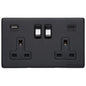 Vintage Range Matt Black Switches & Sockets, XBK - 2G 13A Socket with USB-A+C by Heritage Brass By M-Marcus