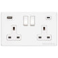 Vintage Range Matt White Switches & Sockets, XWH - 2G 13A Socket with USB-A+C by Heritage Brass By M-Marcus