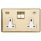 Studio Range Polished Brass Switches & Sockets, Y01 - 2G 13A Socket with USB-A+C by Heritage Brass By M-Marcus