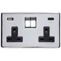 Studio Range Polished Chrome Switches & Sockets, Y02 - 2G 13A Socket with USB-A+C by Heritage Brass By M-Marcus
