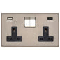 Studio Range Satin Nickel Switches & Sockets, Y05 - 2G 13A Socket with USB-A+C by Heritage Brass By M-Marcus