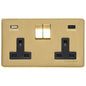 Studio Range Satin Brass Switches & Sockets, Y44 - 2G 13A Socket with USB-A+C by Heritage Brass By M-Marcus