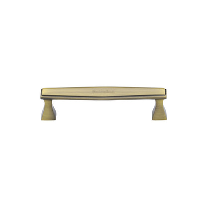 Deco Cabinet Pull Handle - Antique Brass - 128 mm