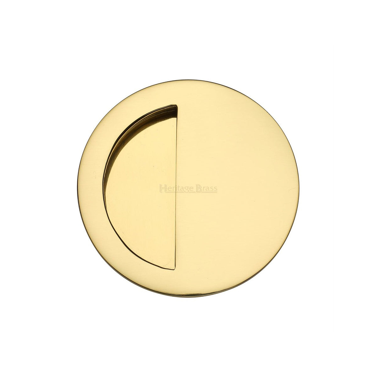 Round Half Moon Flush Pull by M Marcus - Heritage Brass